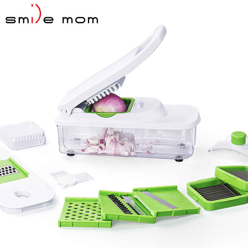 Smile mom Super Multifunction Garlic Mandolin Manual Slicer Grater Dicer with Box