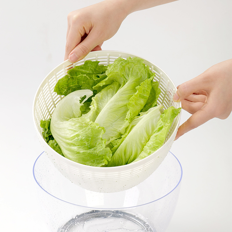 Kitchenware Tools Salad Mixer Plastic Manual Fruit and Vegetable Salad Spinner Drain Basket