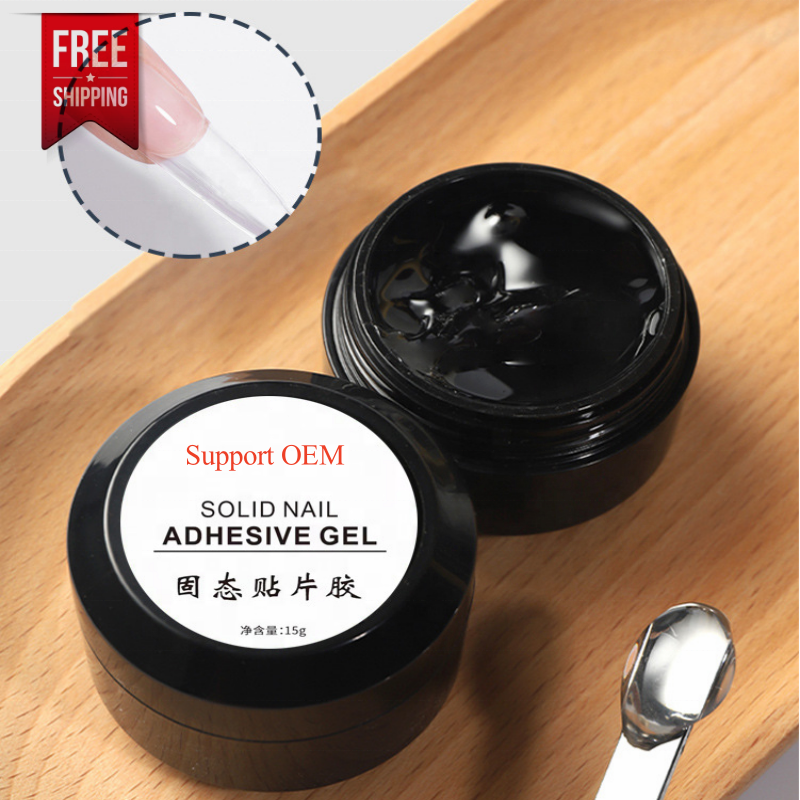 Free shipping Easy Stick Solid Nail Patch Gel No-Flowing Modelling Stick Tips Clear Nail Gel Gummy Adhesive Bond UV Nail Glue