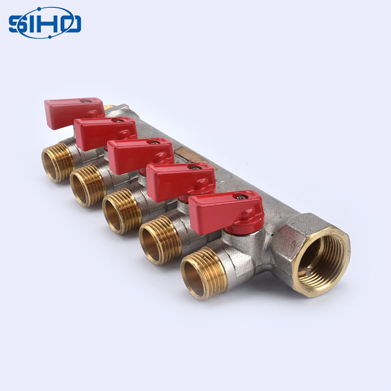 Size 1/2 3/4 brass heating manifold for water system with top quality