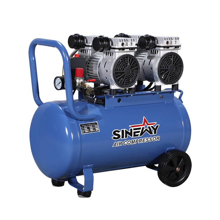 Sinewy Compresor 50L Compact Silent Bare Pump Oil-Less Compressor Machine Air Compressors For Car Wash Shop