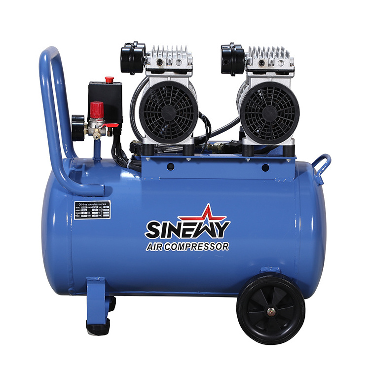 Sinewy Compresor 50L Compact Silent Bare Pump Oil-Less Compressor Machine Air Compressors For Car Wash Shop