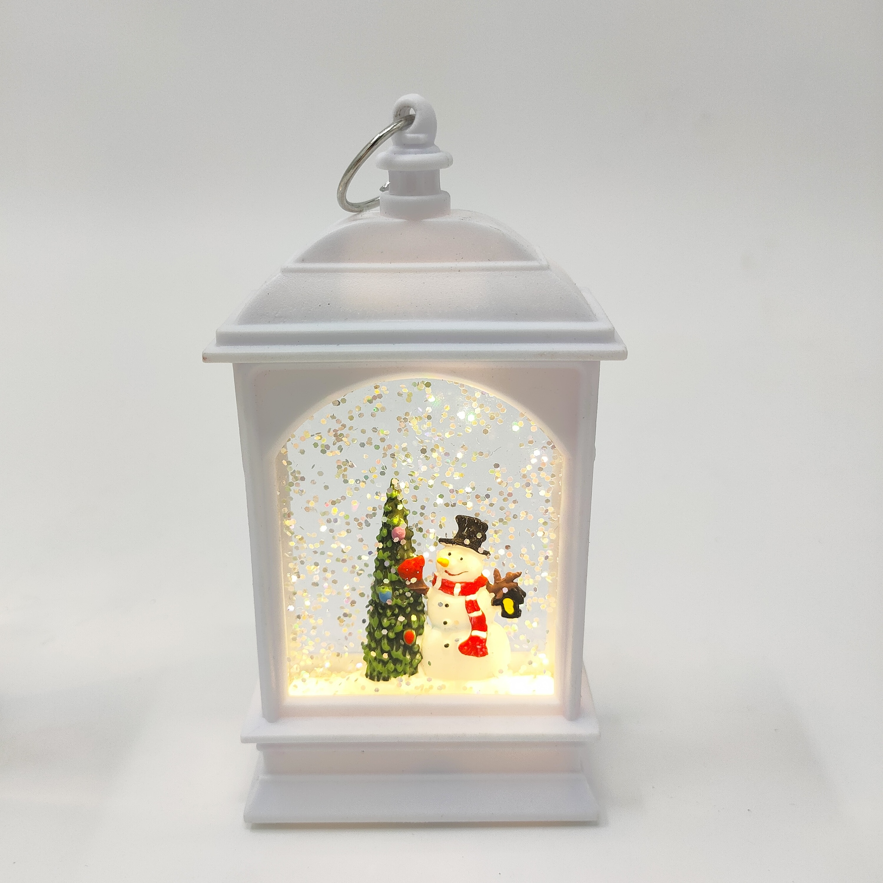 2024 Christmas Glowing Santa Claus Water-filled Flat Wind Lantern Tabletop Ornaments Snowman Christmas Decoration Night Light