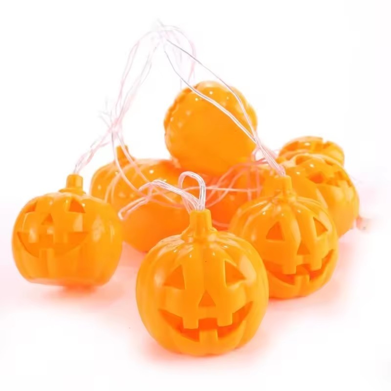 JUFU Newish Pumpkin Night Lamp Lantern 3D Battery Operated Indoor Halloween Home Decoration String Light