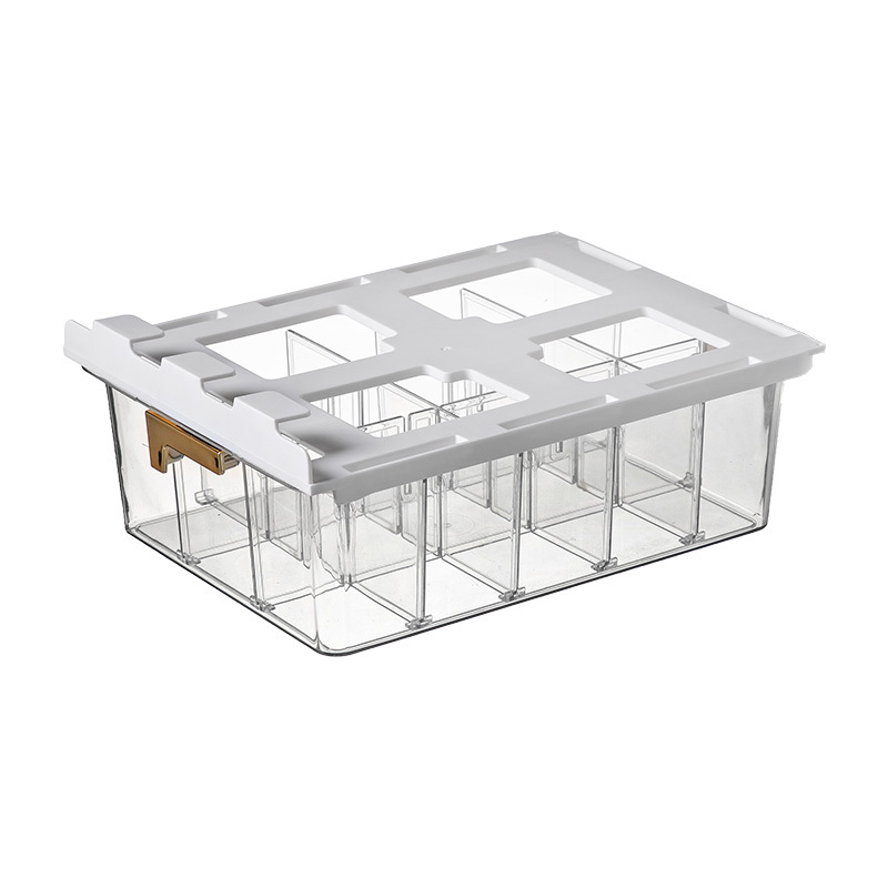 Newest Divided Wall-Mounted PET Clear Sock Storage Box Transparent  Bedroom Cabinet Hanging-style Underwear Plastic Organizer