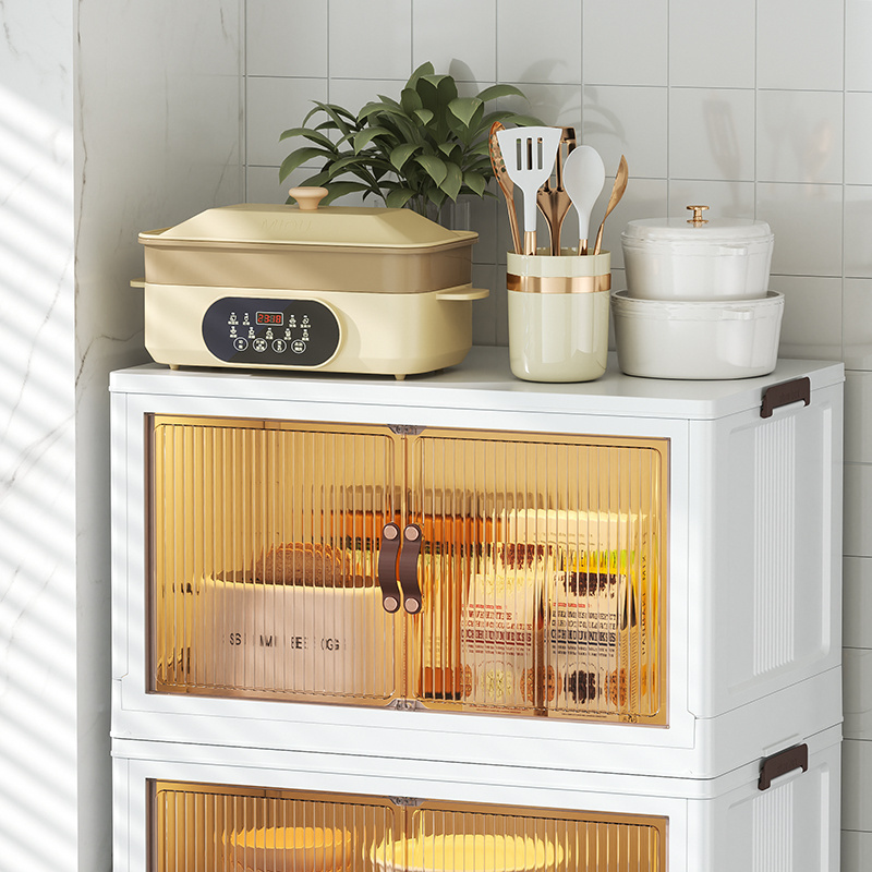 Kitchen Drawer Storage Cabinet Convenient And Durable Storage Box Bedroom Transparent Folding Shelf