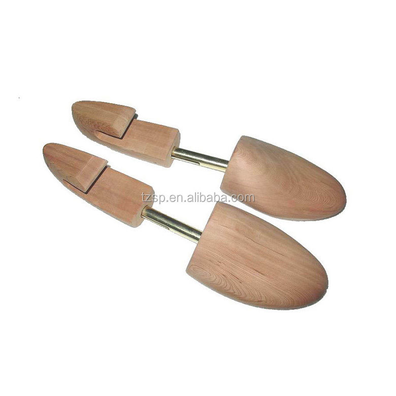 wholesale New Cedar Wood Shoe Support shoe tree logo crep adjustable rack metal spring custom wood men shoe trees