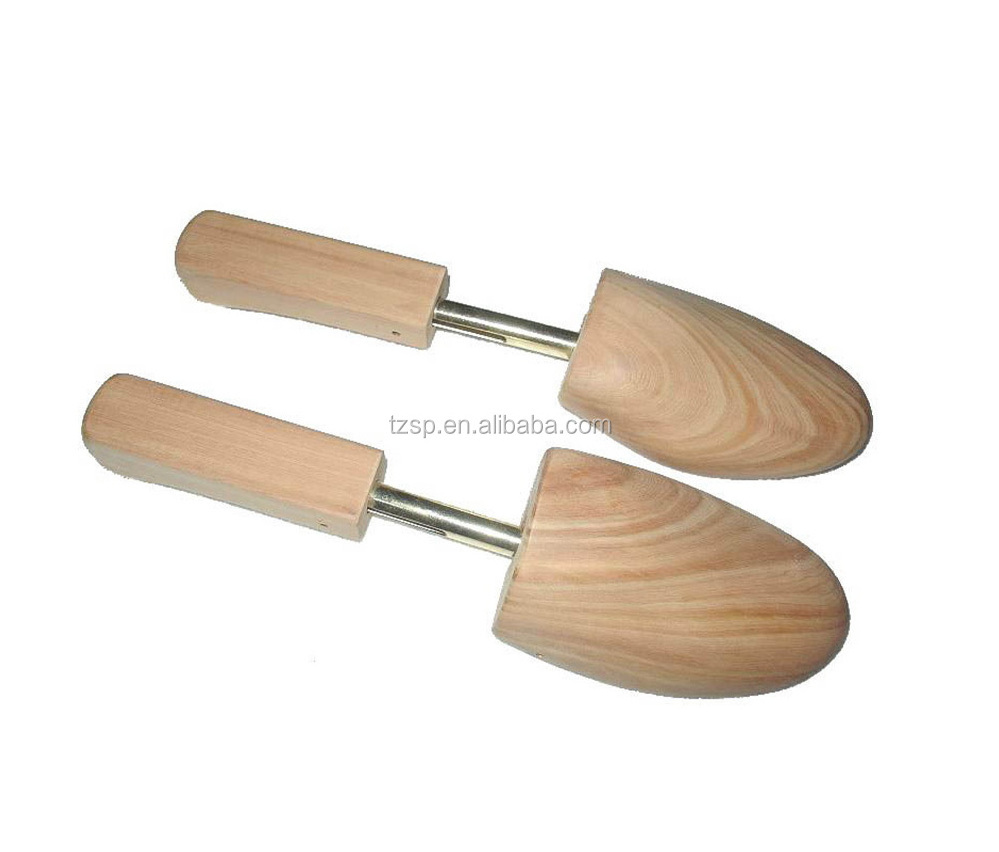 wholesale New Cedar Wood Shoe Support shoe tree logo crep adjustable rack metal spring custom wood men shoe trees