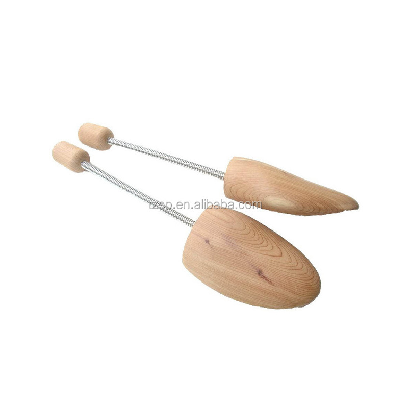 wholesale New Cedar Wood Shoe Support shoe tree logo crep adjustable rack metal spring custom wood men shoe trees