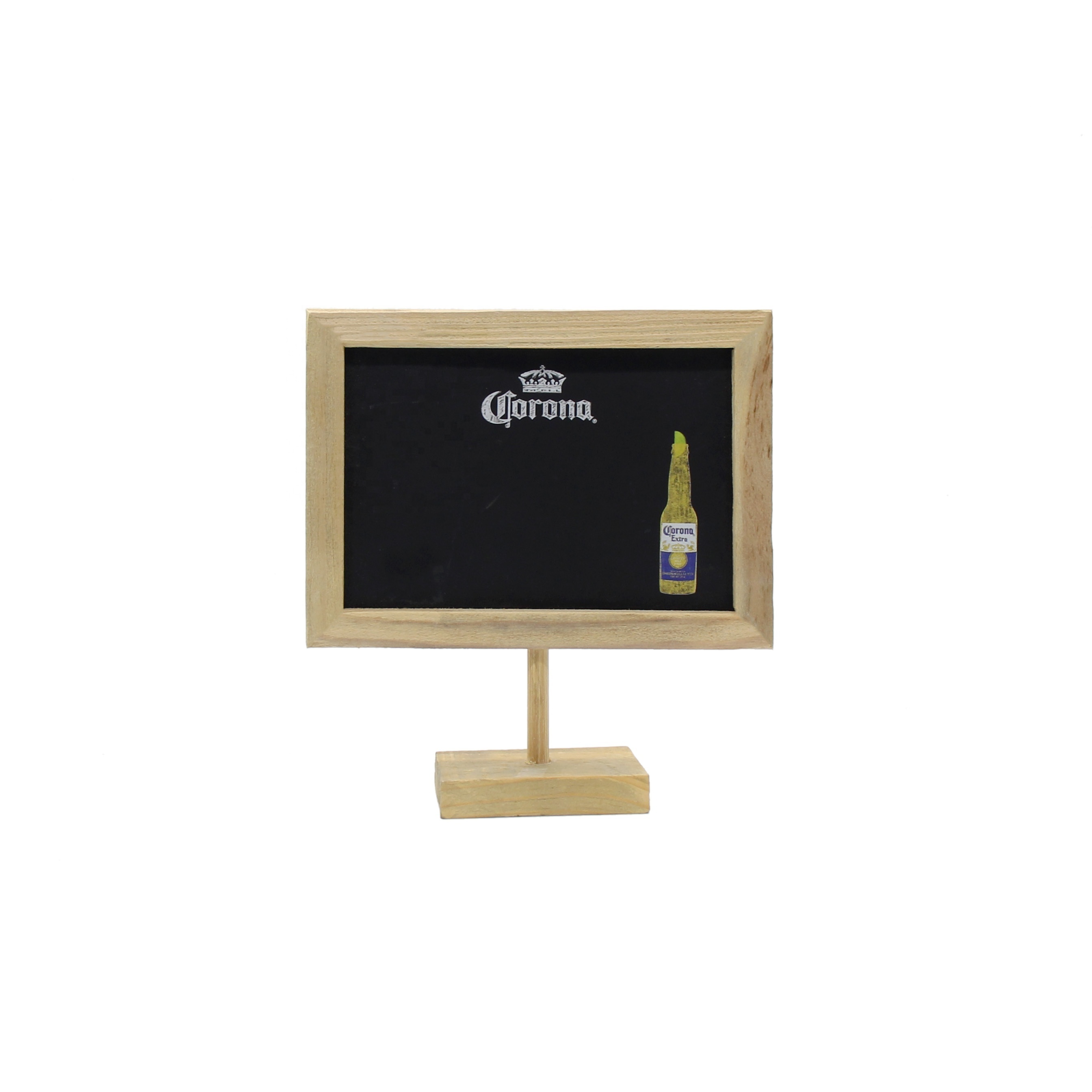 Restaurant menu holder customized logo wooden frame UV printing advertising display stand