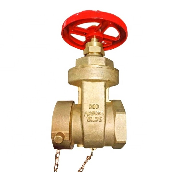 Brass fire gate valve with cover for fire hydrant fire hose