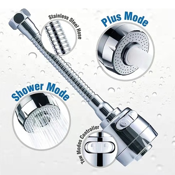 360 Degree Rotating Movable Kitchen Faucet Nozzle Filter Adapter