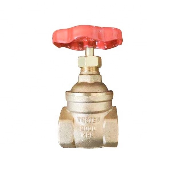 Red and white handle 125S 200WOG Water Control Spiral Water Sluice Brass Gate Valve