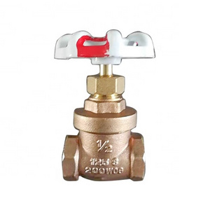 Red and white handle 125S 200WOG Water Control Spiral Water Sluice Brass Gate Valve