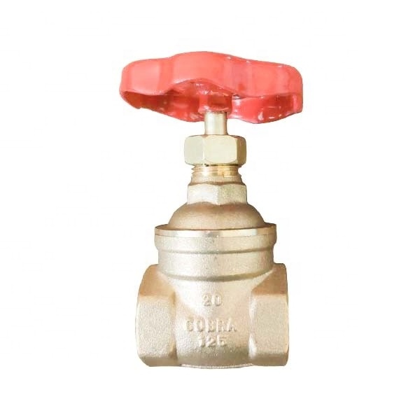 Red and white handle 125S 200WOG Water Control Spiral Water Sluice Brass Gate Valve