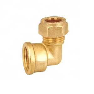 Brass Compression Fitting 90 degree female elbow for copper tube