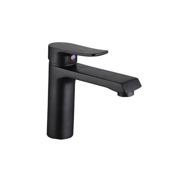 Matt Black Finished Solid Metal Brass Single Handle Modern Wash Basin Faucet