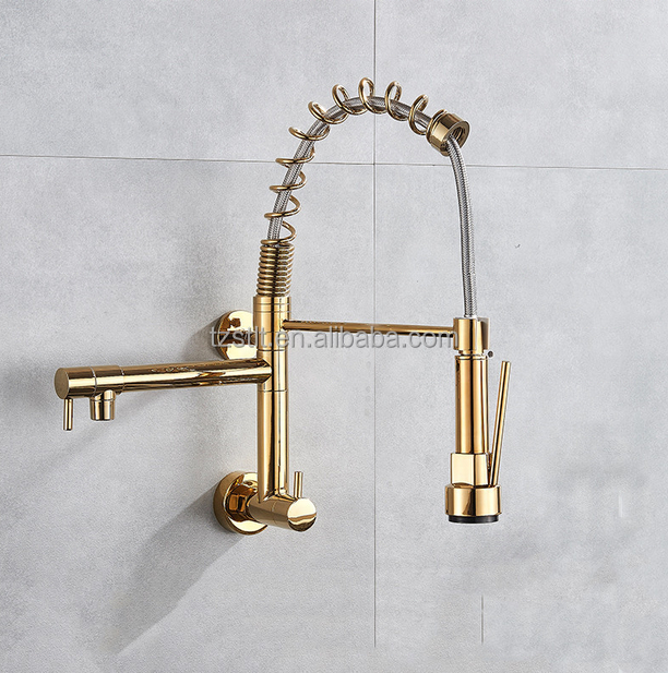 Washing water single handle durable brass stainless steel kitchen faucet