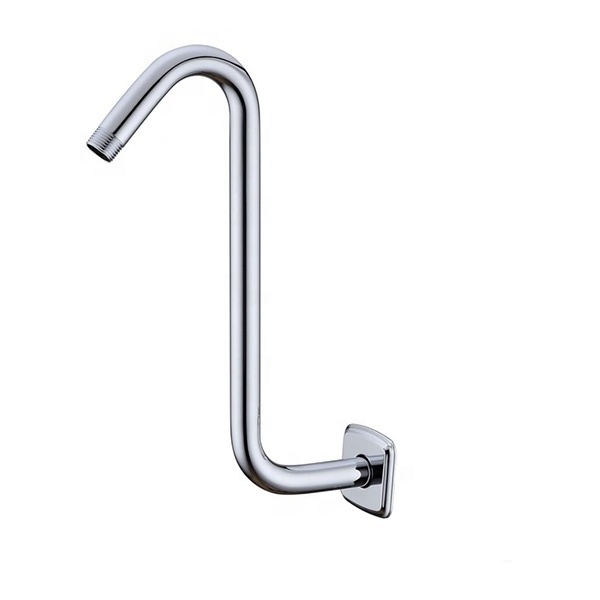 Angled Shower Arm with Flange S Shaped Rainfall Shower Head Riser Pipe