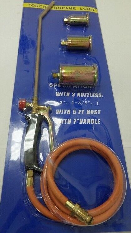 New Portable Propane Weed Torch Burner Fire Starter Ice Melter Melting w/Nozzles