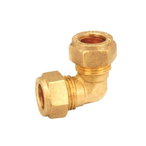 Brass Compression Fitting 90 degree female elbow for copper tube