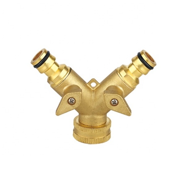 4 way on-off manifold garden tap hose splitter faucet 3/4inch