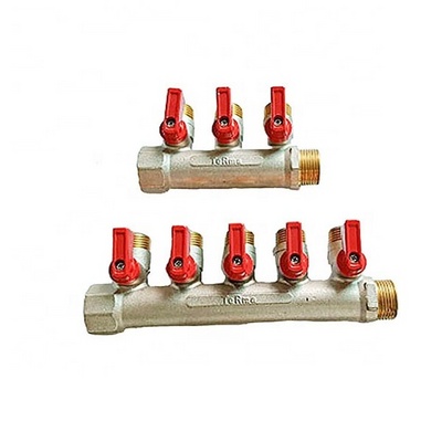 4 ways 5 ways 6 ways Brass Pex Heating Manifold brass Pex Manifold valve