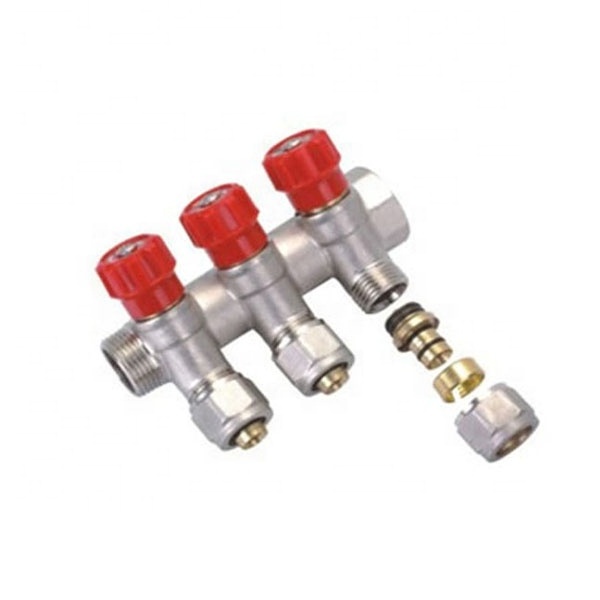 2 ways Brass water exhaust manifold for floor heating system