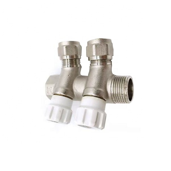 2 ways Brass water exhaust manifold for floor heating system