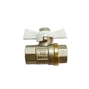 1/2" 3/4" 1" inch Higher Quality Brass Ball Valve with yellow butterfly handle