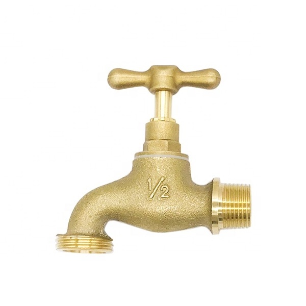 Brass Forged Garden Hose Water Bib Tap 1/2inch x 3/4inch NPT thread