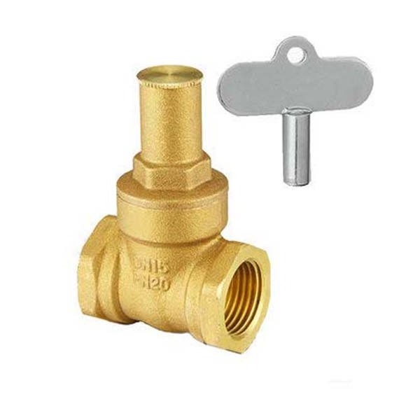 Brass Gate Valve with Key for water Oil Gas Lockable gate brake valve