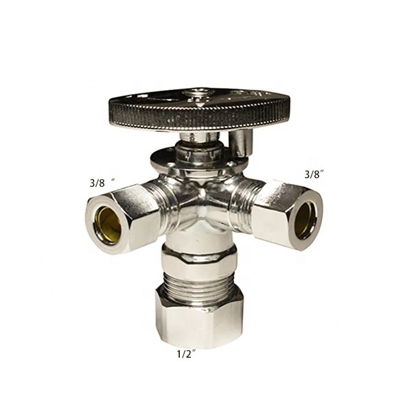 Brass straight stop and angle stop valves for water