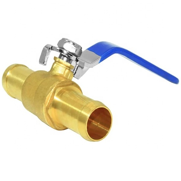 5/8inch Hose Barb Straight Through Forged Brass Micro-Cut PEX Ball Valve