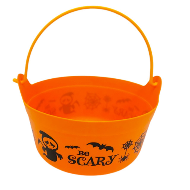 Sunup can customize Halloween Plastic Candy Bucket with Printed Witch Cauldron Candy Bucket for Kids