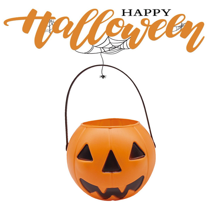 Wholesale And Promotion Customizable Plastic Halloween Pumpkin Candy Basket 	Halloween props