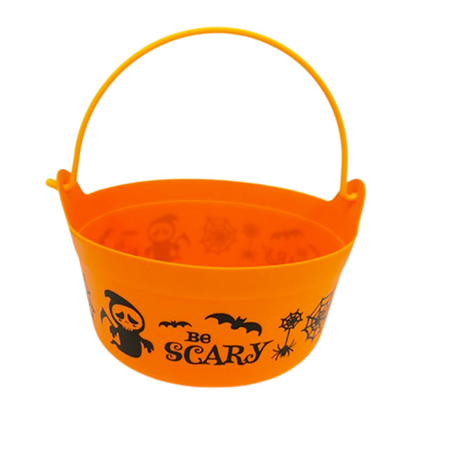 Sunup can customize Halloween Plastic Candy Bucket with Printed Witch Cauldron Candy Bucket for Kids