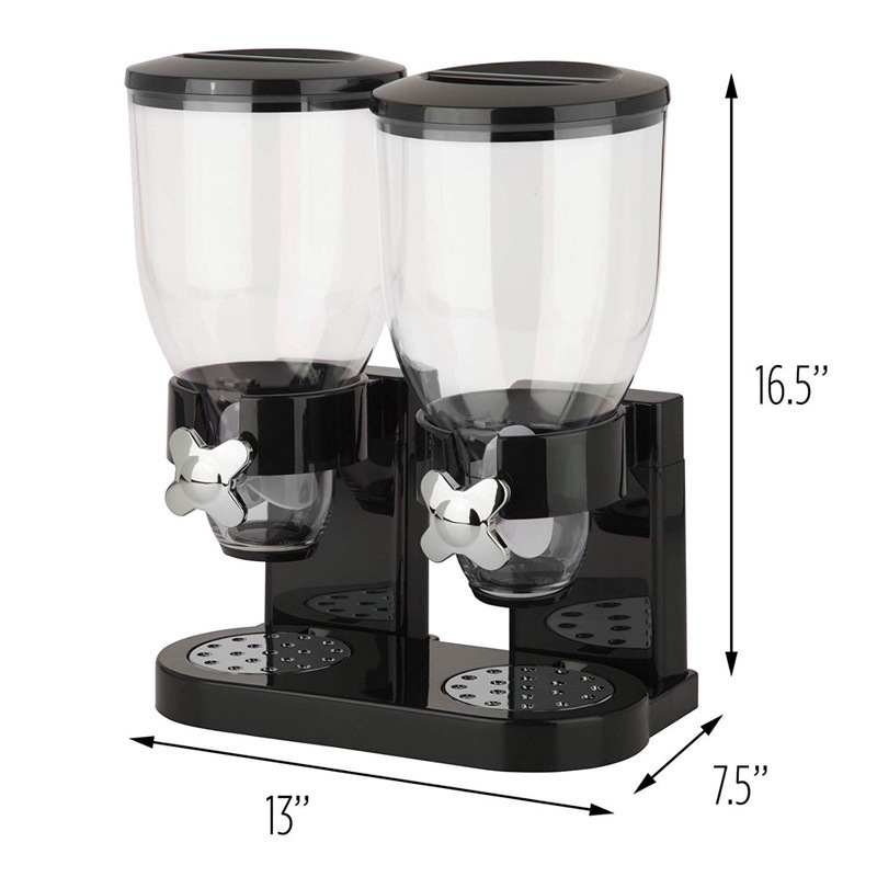 Hot Selling Double-ended Upright Plastic Food Jars 2L Double Cup Cereal Dispenser Dry Food Oatmeal Storage Dispenser