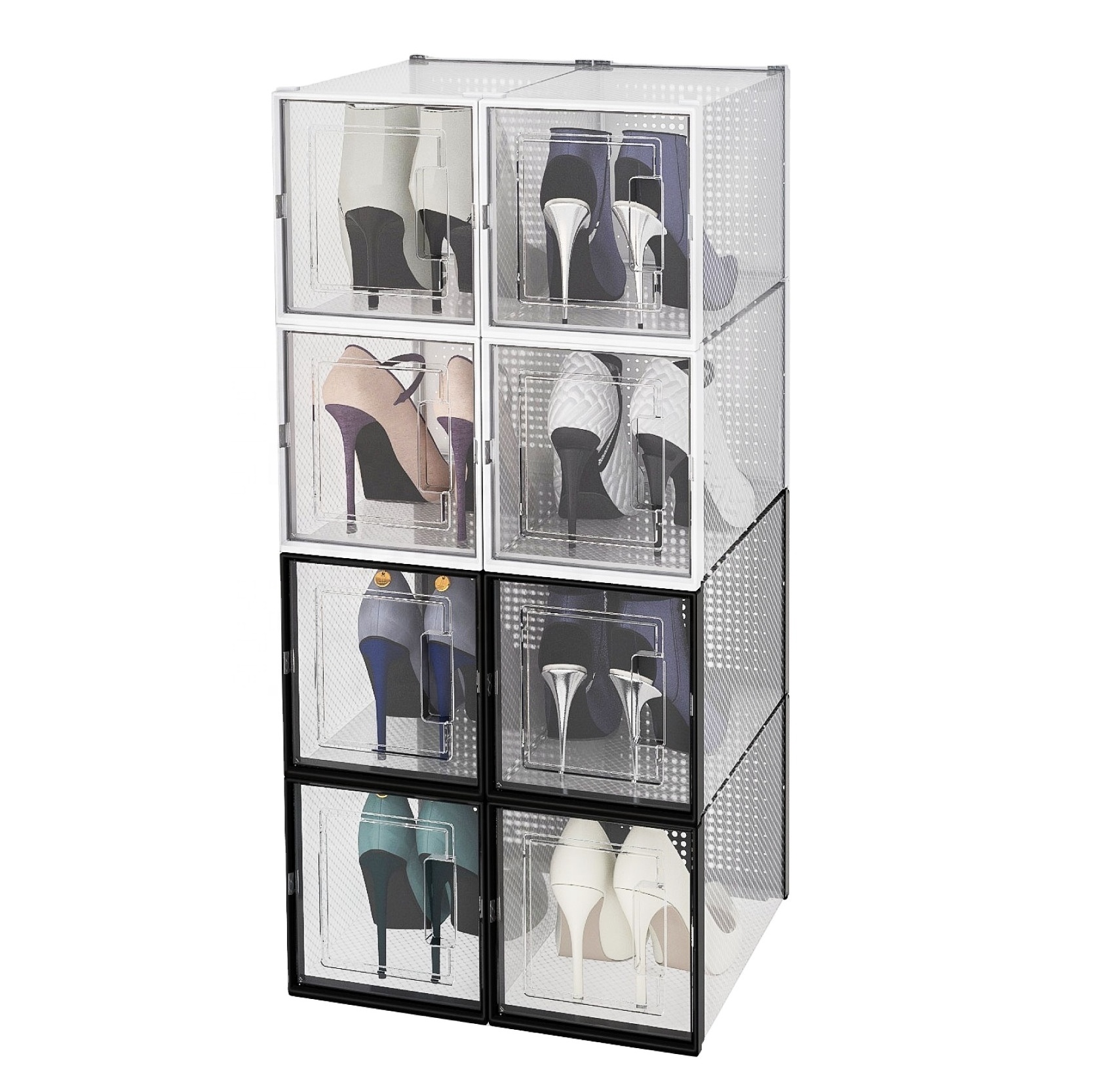 Best Selling Free Stackable Clear Front Door Transparent Plastic Shoe Storage High Heel Shoe Box