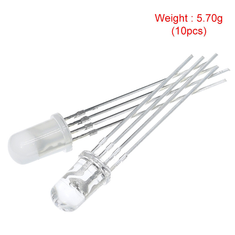 TZT 1000pcs 5mm RGB LED Common Cathode / Common Anode Tri-Color Emitting Diodes f5 RGB Diffused / Transparent Highlight