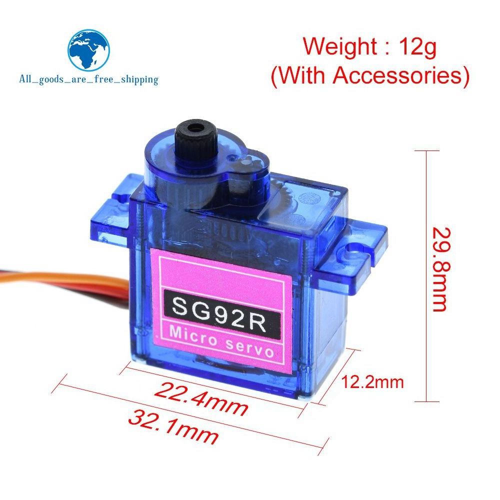 TZT SG92R 2.5KG Micro 9g Servo Nylon Carbon fiber Gears Replace SG90 For RC Model Aeromodelling Helicopter Parts