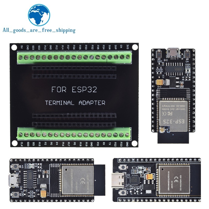 TZT ESP32 Development Board ESP-32S NodeMCU-32S MICRO/TYPE-C Wireless Module WiFi+Bluetooth ESP-WROOM-32 IOT Expansion Board