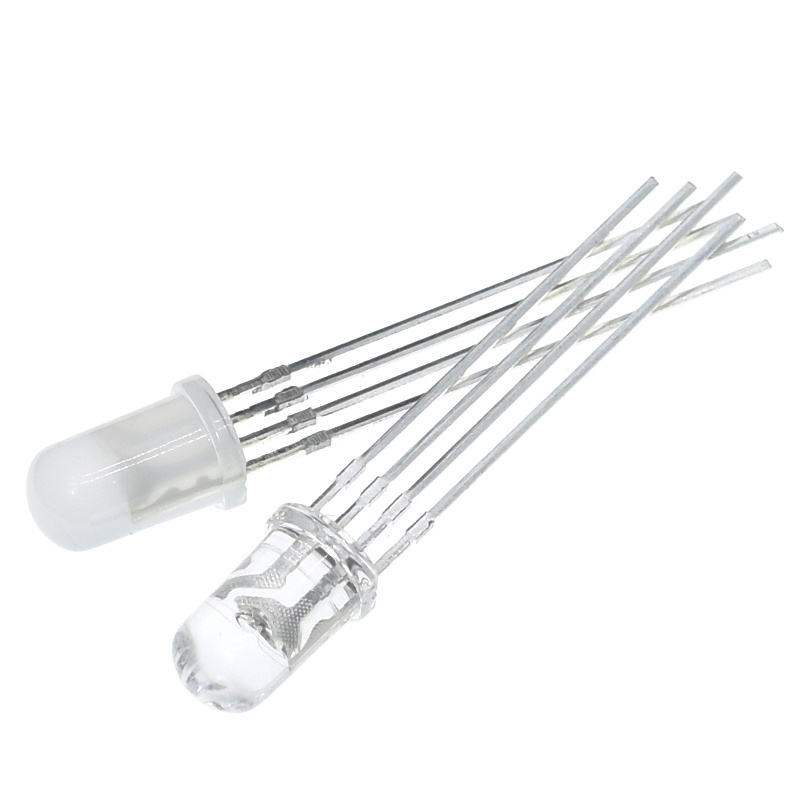 TZT 100pcs 5mm RGB LED Common Cathode / Common Anode Tri-Color Emitting Diodes f5 RGB Diffused / Transparent Highlight