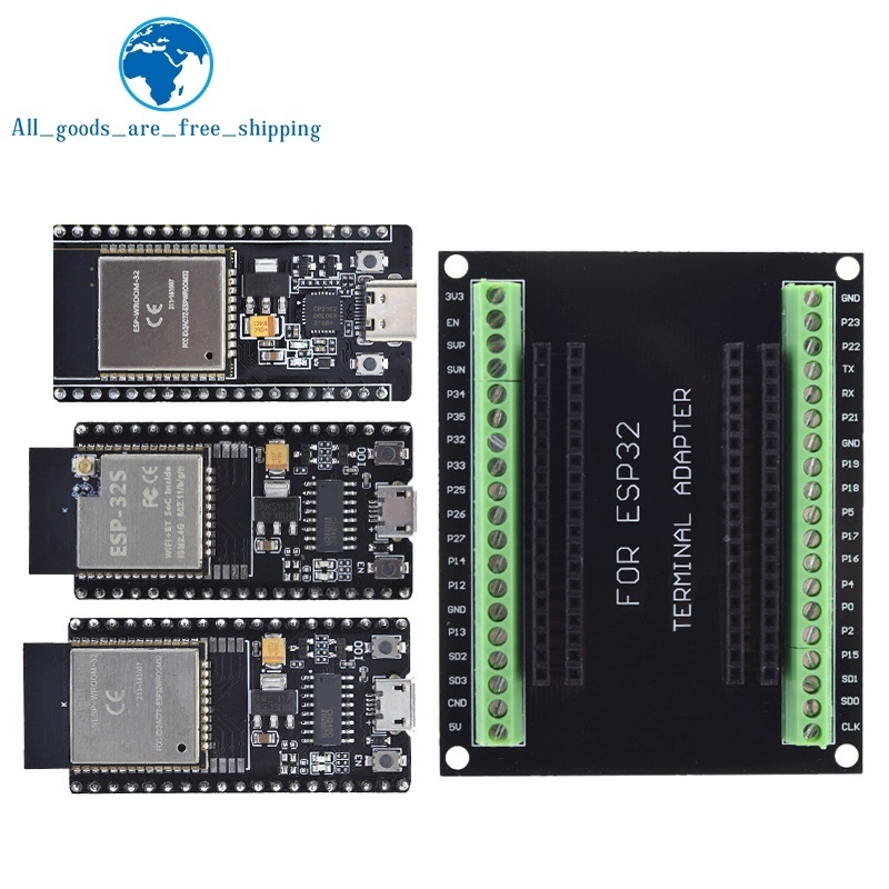 TZT ESP32 Development Board ESP-32S NodeMCU-32S MICRO/TYPE-C Wireless Module WiFi+Bluetooth ESP-WROOM-32 IOT Expansion Board