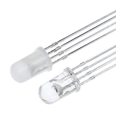 TZT 100pcs 5mm RGB LED Common Cathode / Common Anode Tri-Color Emitting Diodes f5 RGB Diffused / Transparent Highlight