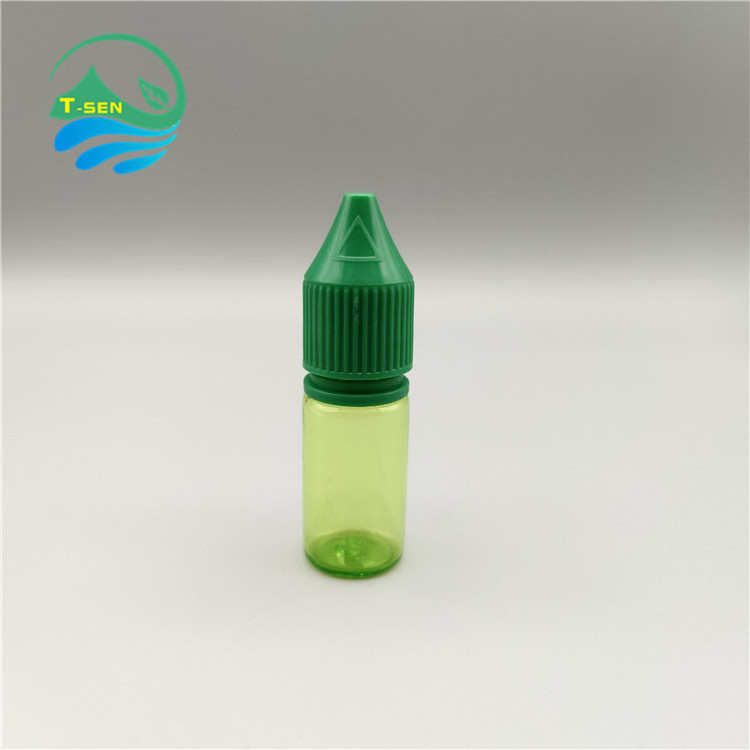 plastic PET mini paint bottles 10ml oil bottle Liquid Dropper bottle with childproof cap