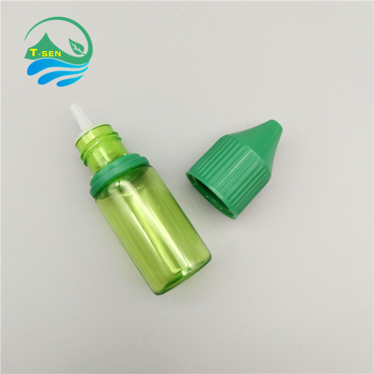 plastic PET mini paint bottles 10ml oil bottle Liquid Dropper bottle with childproof cap