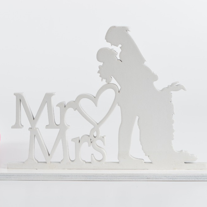 Mr & Mrs Bride & Groom Funny Monogram Wedding Cake Toppers for Bride and Groom