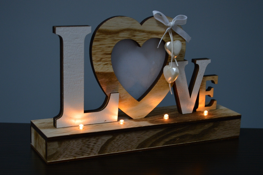 High quality romantic decorative lighted love letters weddings led decoration light for wedding