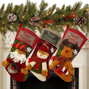 Themed Santa Snowman Reindeer Large Christmas Stockings Family Holidays Decoration